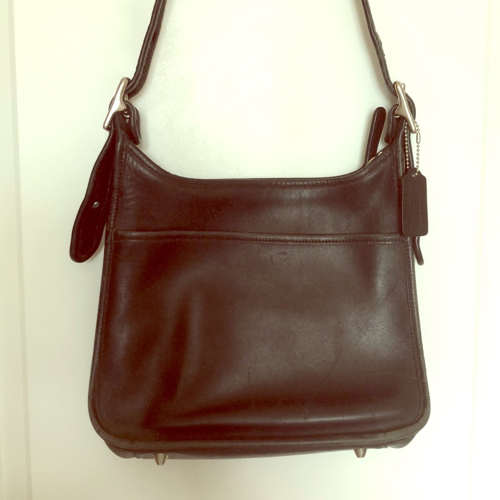 Coach black leather purse / small tote
